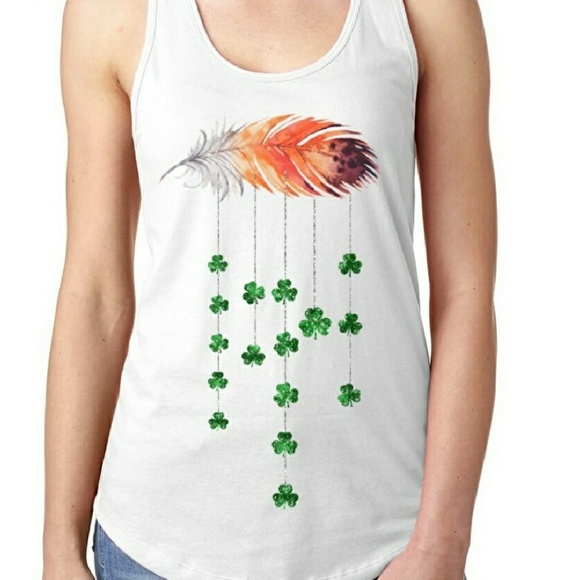 Shamrock boho feather tank - Picture 2 of 2